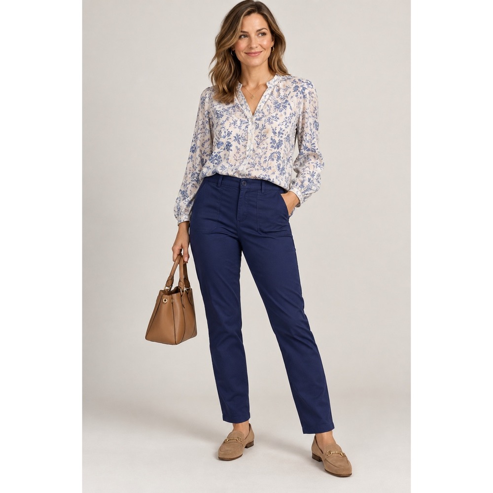 Tori Richard Koa Twill Taylor Pants Womens 4 Navy